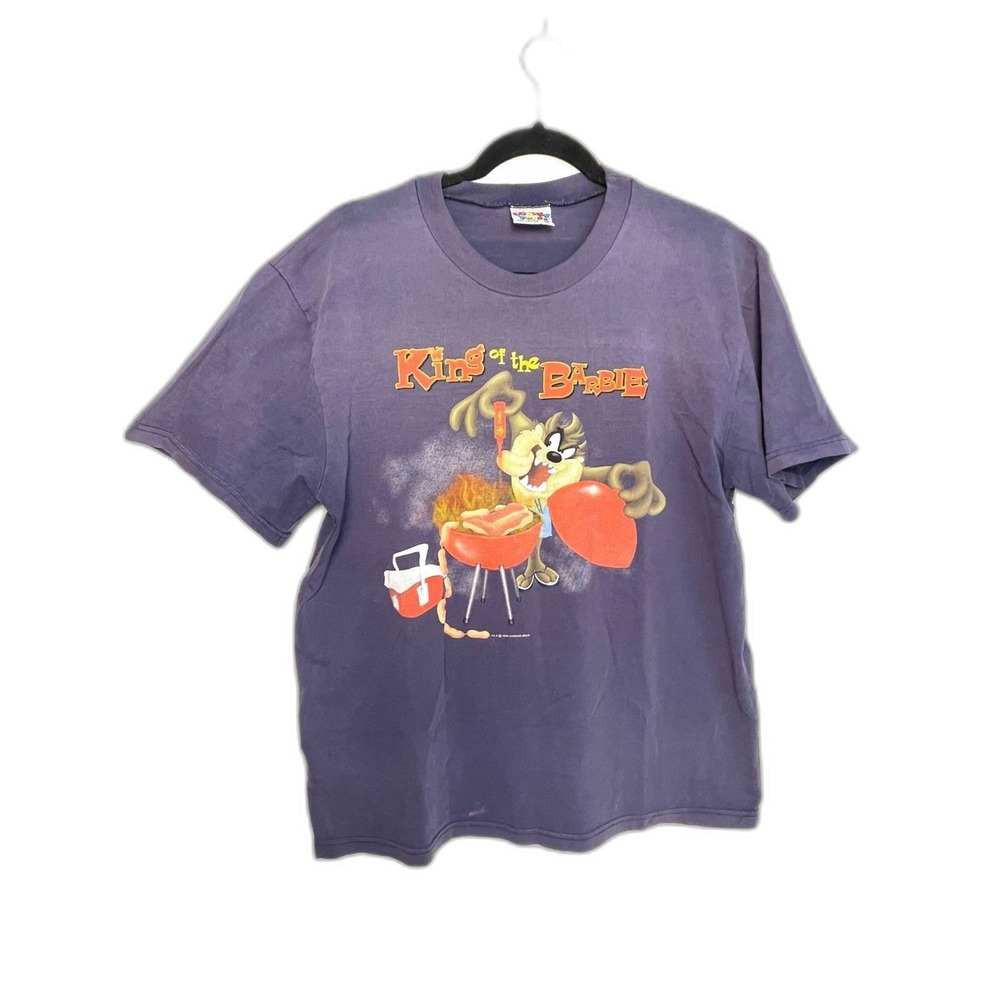 Looney Tunes Taz King of the Barbie Shirt Mens M Purple Good Vintage 1994 90s